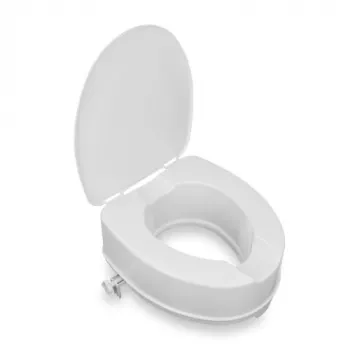 Podwyższona deska sedesowa TM2 z pokrywą, podwyższenie 10 cm, udźwig 225 kg, biała