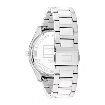 Zegarek Tommy Hilfiger męski 1710541 Analogowy Kwarcowy 44mm Koperta ze stali nierdzewnej Brązowy pasek skórzany Niebieska tarcza