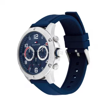 Zegarek Tommy Hilfiger 1792027 Męski Analogowy Kwarcowy 44mm Niebieska Tarcza Stal Szlachetna Srebrna