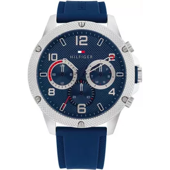 Zegarek Tommy Hilfiger 1792027 Męski Analogowy Kwarcowy 44mm Niebieska Tarcza Stal Szlachetna Srebrna
