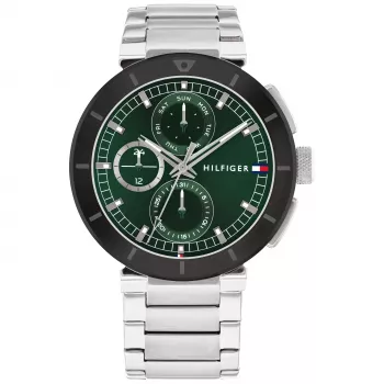 Zegarek męski Tommy Hilfiger 1792117 Kwarcowy Analogowy 44mm Stal nierdzewna Niebieska tarcza Srebrny pasek