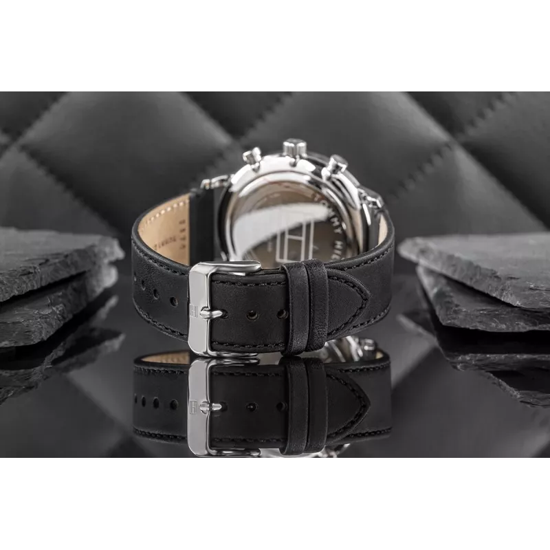 Zegarek męski Tommy Hilfiger Damon Quartz ze stali nierdzewnej 40mm, niebieska tarcza 1710565