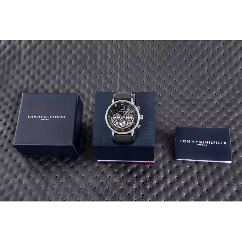Zegarek męski Tommy Hilfiger Damon Quartz ze stali nierdzewnej 40mm, niebieska tarcza 1710565