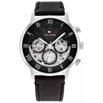 Zegarek męski Tommy Hilfiger Damon Quartz ze stali nierdzewnej 40mm, niebieska tarcza 1710565