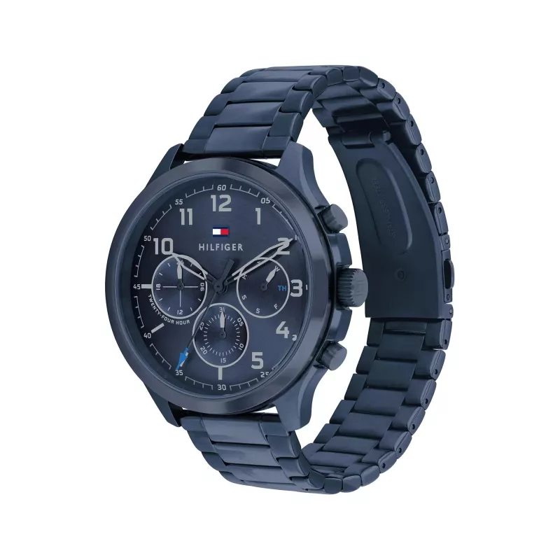 Zegarek Tommy Hilfiger Damon męski kwarcowy 1791853 44mm niebieski silikon