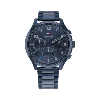 Zegarek Tommy Hilfiger Damon męski kwarcowy 1791853 44mm niebieski silikon