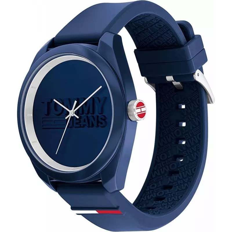 Zegarek Tommy Hilfiger Damon męski kwarcowy 1791927 45mm niebieska tarcza bransoleta ze stali nierdzewnej mesh