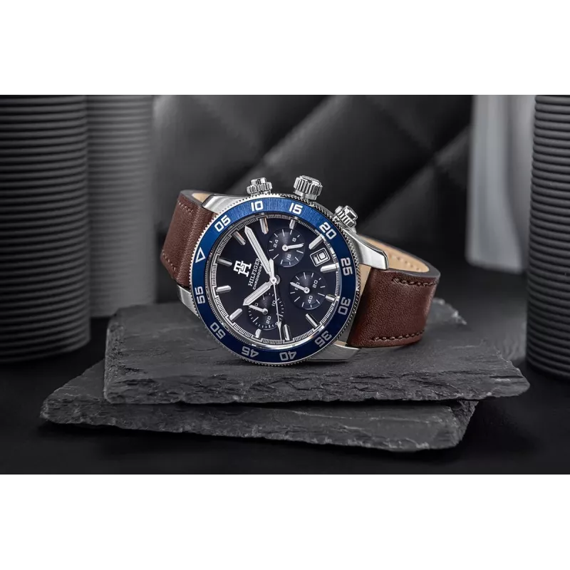 Zegarek męski Tommy Hilfiger Damon 1792163 41mm stal nierdzewna niebieska tarcza