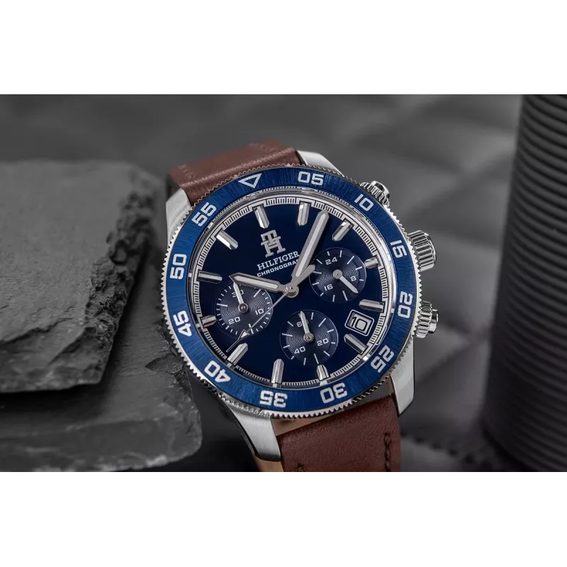 Zegarek męski Tommy Hilfiger Damon 1792163 41mm stal nierdzewna niebieska tarcza