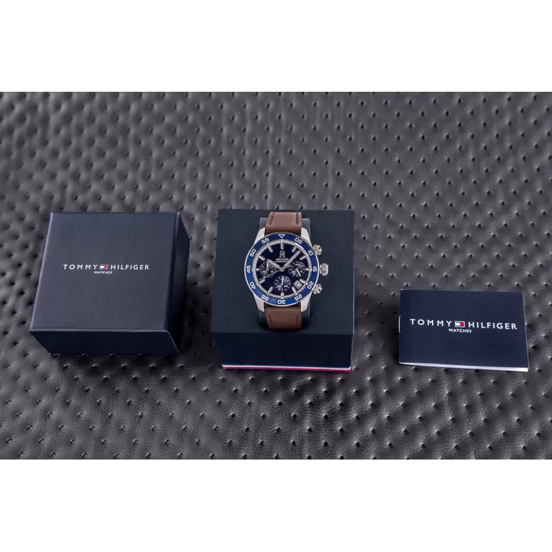 Zegarek męski Tommy Hilfiger Damon 1792163 41mm stal nierdzewna niebieska tarcza