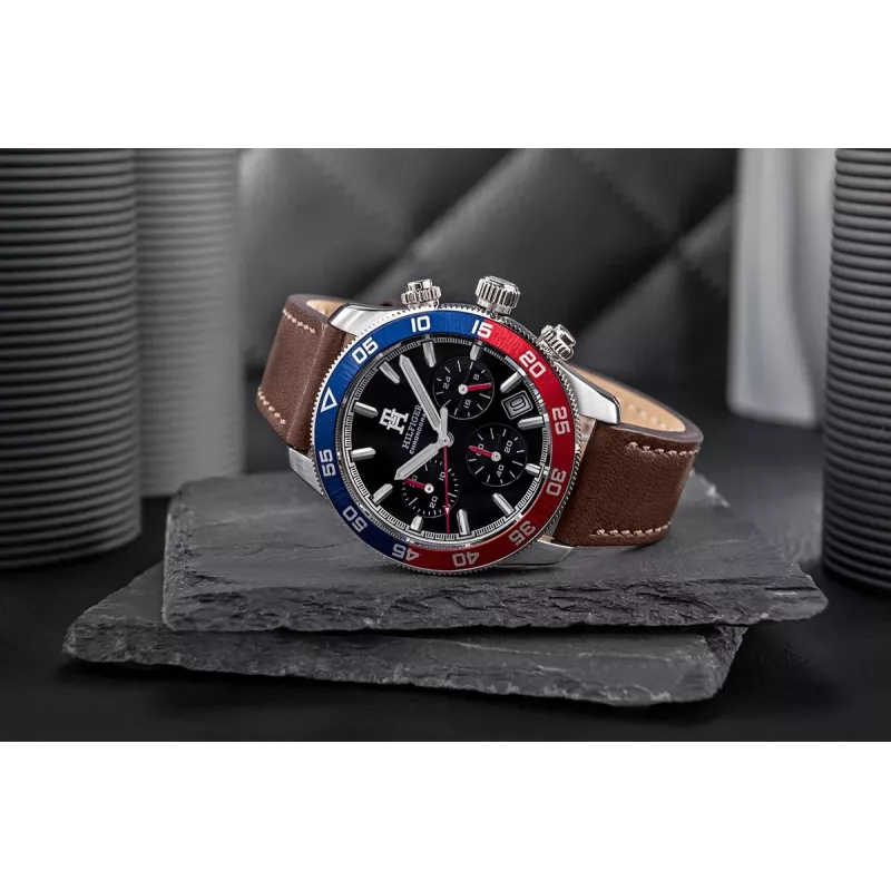 Zegarek Tommy Hilfiger Damon męski 1792166 40mm niebieska tarcza brązowa skóra