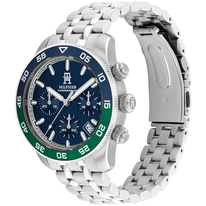 Zegarek Tommy Hilfiger Damon męski kwarcowy 1792185 41mm niebieska tarcza stal nierdzewna