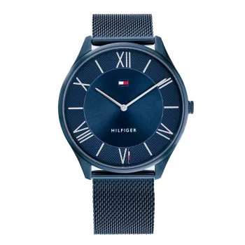 Zegarek męski Tommy Hilfiger Decker 1710514 43mm Niebieska tarcza Brązowa skóra