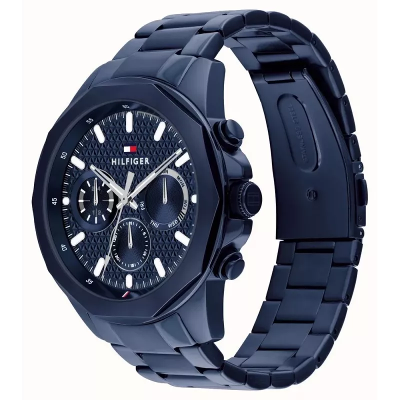 Zegarek Tommy Hilfiger Decker Męski Kwarcowy 1710652 46mm Niebieska Tarcza Stal Szlachetna