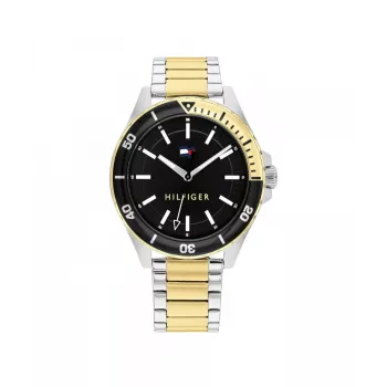Zegarek Tommy Hilfiger Decker Quartz 1792013 43mm Niebieska Tarcza Brązowa Skóra