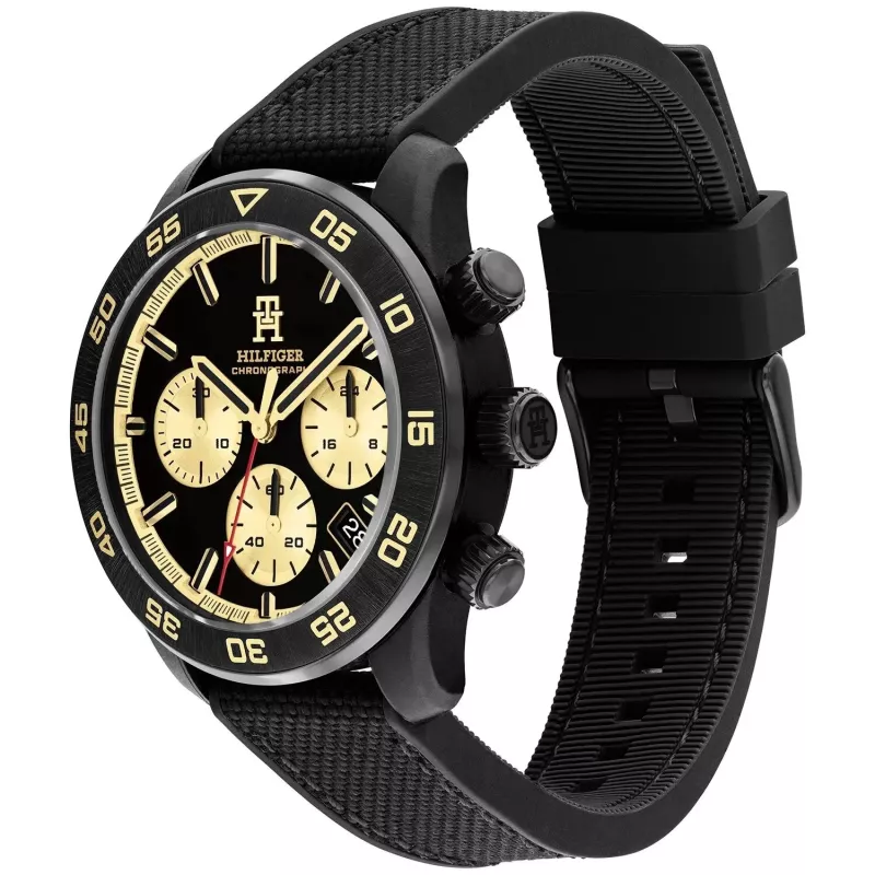 Zegarek Tommy Hilfiger Decker Quartz 1792182 41mm Niebieska Tarcza Brązowa Skóra
