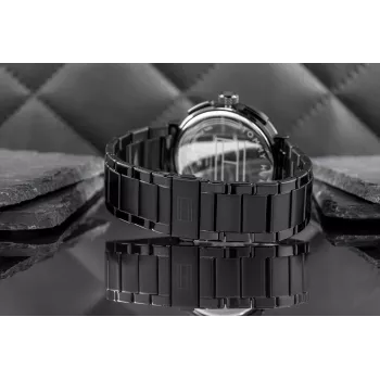 Zegarek Tommy Hilfiger Decker męski kwarcowy 44mm stal nierdzewna niebieska tarcza brązowa skóra