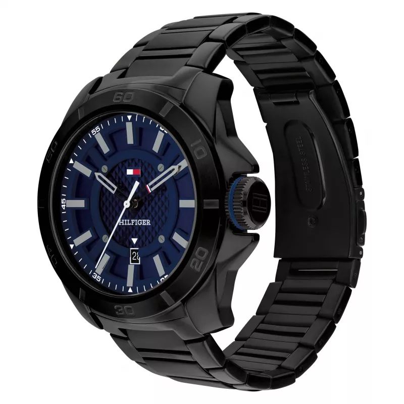 Tommy Hilfiger Męski Zegarek Kwarcowy Analogowy 1792139 49mm Niebieski Silikon