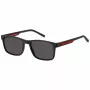 Okulary przeciwsłoneczne TOMMY HILFIGER męskie TH2089S003IR kwadratowa czarna oprawka szare szkła 56mm