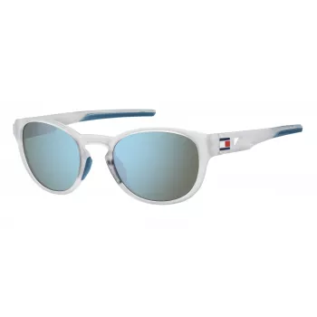 Okulary przeciwsłoneczne Tommy Hilfiger TH-1912-S-2M4 dla mężczyzn, prostokątne, czarna oprawka, soczewki w kolorze smoke grey, 54 mm