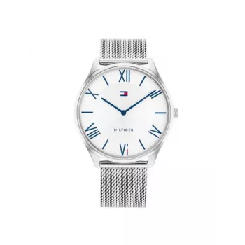Zegarek męski TOMMY HILFIGER 1710512 43mm Niebieska tarcza Brązowy pasek skórzany