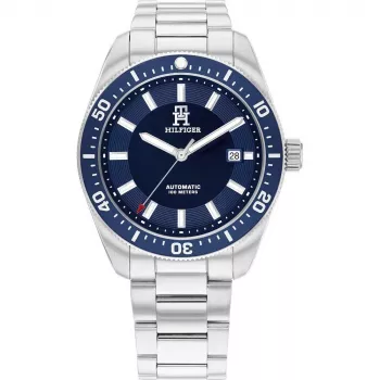 Zegarek męski Tommy Hilfiger 1710591 40mm Stal nierdzewna Niebieska tarcza Brązowa skóra