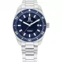 Zegarek męski Tommy Hilfiger 1710591 40mm Stal nierdzewna Niebieska tarcza Brązowa skóra