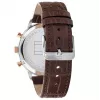 Zegarek męski Tommy Hilfiger 1791987 44mm Koperta ze stali nierdzewnej Brązowy pasek skórzany Niebieska tarcza