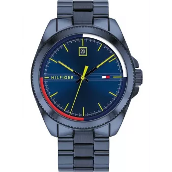 Zegarek męski Tommy Hilfiger TH1791689 44mm Niebieska tarcza Brązowy pasek skórzany