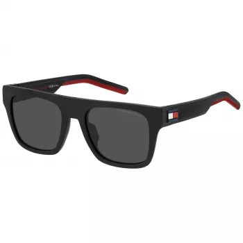 TOMMY HILFIGER TH-1976-S-BLX Okulary przeciwsłoneczne męskie, czarna oprawka, szare szkła, 52/19/145 mm