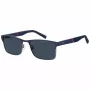 TOMMY HILFIGER TH-2040-S-KU0 Męskie okulary przeciwsłoneczne prostokątne, oprawka Havana z acetatu, szare soczewki poliwęglanowe UV400