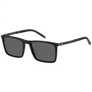 TOMMY HILFIGER TH-2077-S-807 Okulary przeciwsłoneczne męskie, czarna oprawka, szare szkła, 55/19/145 mm