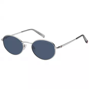 Tommy Hilfiger TH-2219-S-010 Okulary przeciwsłoneczne unisex - czarna oprawka acetatowa, szare soczewki poliwęglanowe, ochrona UV400, 55/21/145 mm