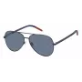 Tommy Hilfiger TJ-0008-S-FLL Unisex Prostokątne Okulary Przeciwsłoneczne - Czarna Oprawka Acetatowa, Szare Soczewki Poliwęglanowe, Ochrona UV400