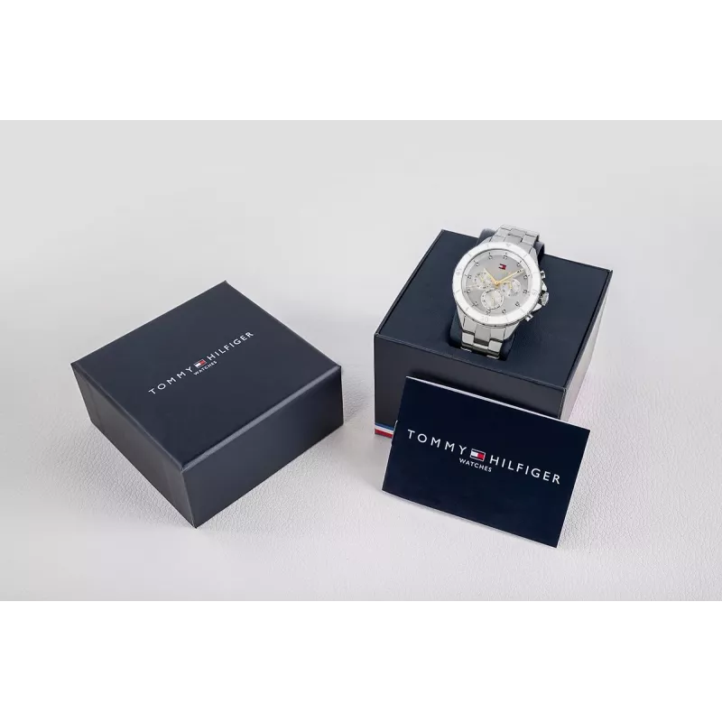 Zegarek Tommy Hilfiger Unisex 1782707 40mm Stal nierdzewna Siatka Niebieska Tarcza