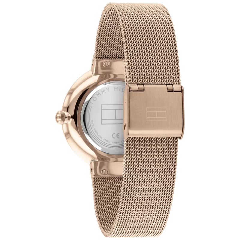 Zegarek Tommy Hilfiger Damski 1782218 Kwarcowy Analogowy 35mm Srebrny Stal nierdzewna Siatka