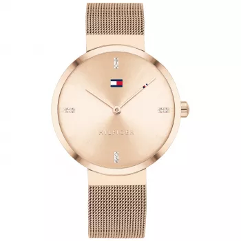 Zegarek Tommy Hilfiger Damski 1782218 Kwarcowy Analogowy 35mm Srebrny Stal nierdzewna Siatka
