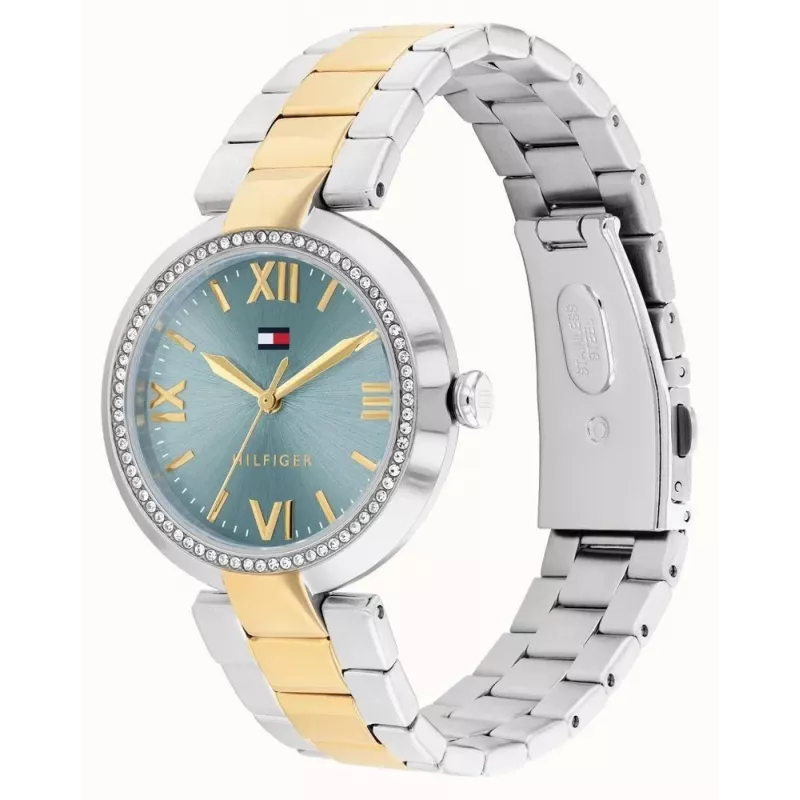 Zegarek Tommy Hilfiger Damski 1782680 Kwarcowy Analogowy 34 mm Srebrny Stal nierdzewna Siatka