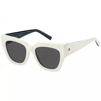 TOMMY HILFIGER Damskie Okulary Przeciwsłoneczne TH-2223-S-SZJ Havana Acetate Square Frame Brown Gradient Lens 53/19/140 mm