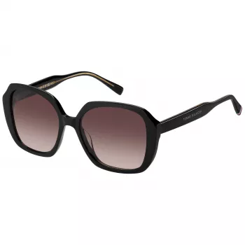 Okulary przeciwsłoneczne Tommy Hilfiger TH-2105-S-807 dla kobiet - czarna oprawka, szare szkła 54mm