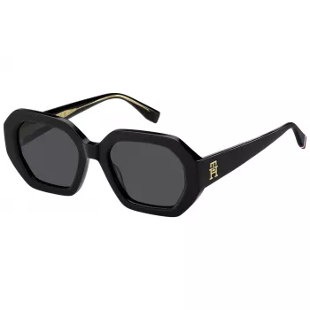 Okulary przeciwsłoneczne Tommy Hilfiger TH-2155-S-807 dla kobiet - czarna oprawka, szare szkła, 52 mm