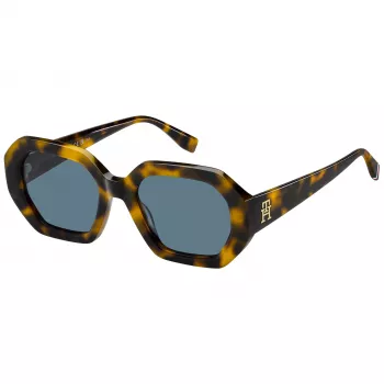 Okulary przeciwsłoneczne TOMMY HILFIGER TH-2155-S-EPZ dla kobiet - oprawka Havana z acetatu, soczewki brązowe gradientowe, 52 mm