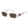 TOMMY JEANS TJ-0099-S-VK6 Uniseksowe okulary przeciwsłoneczne prostokątne, czarna oprawka, soczewki dymnoszare, 53/20/145 mm