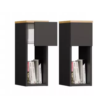 TOP E SHOP GALAX 20/1S Szafka nocna, Antracyt/Artisan