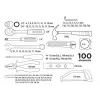 Top Tools 100-Częściowy Zestaw Nasadek i Narzędzi z Napędem 1/4 cala i 3/8 cala, Stal Chromowo-Wanadowa, Grzechotka 72-Zębna, Walizka Formowana
