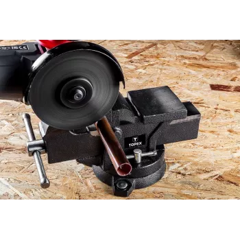 TOPEX Swivel Locksmith Vise 125 mm z obrotową podstawą 360° i kowadłem