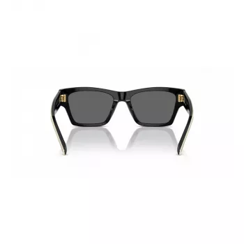 Okulary przeciwsłoneczne Tory Burch TY7207U200487 damskie, kocie oko – przezroczysta brązowa oprawka, brązowe soczewki gradientowe, 53 mm