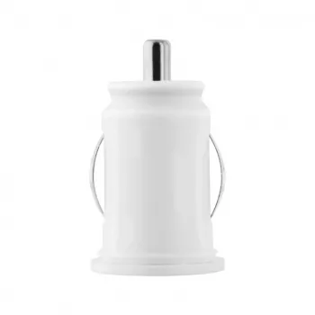 TOTI Dual USB Car Charger z kablem Micro USB 1m 2.1A, Biały