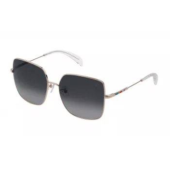 Okulary przeciwsłoneczne TOUS damskie STO403S580300 - czarna oprawka acetatowa, szare soczewki poliwęglanowe, ochrona UV400, szerokość soczewki 58 mm