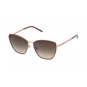 Okulary przeciwsłoneczne TOUS damskie STO459-5708FC, kształt motyl/kocie oko, oprawka z acetatu w kolorze Havana Brown, soczewki gradientowe brązowe UV400